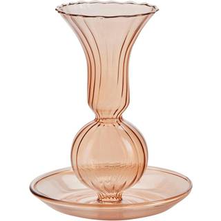 Lysestage Tulip Røgfarvet H.11,5 cm