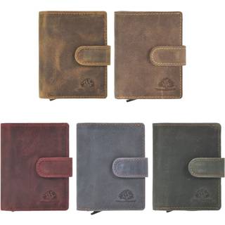 Kartenetui Leder 8x10cm mit Münzfach "Vintage" rusty red 1686-26 | Greenburry.de