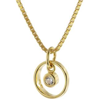 trendor 51098 Kinder Taufring-Anhänger Gold 333 mit Vergoldeter Silberkette