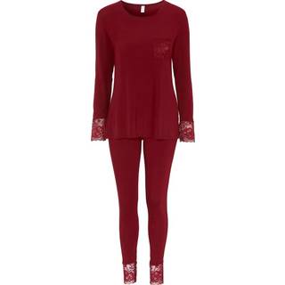 Damella Viscose Plain Pyjamas Set - Wine red - Medium * Kampagne *