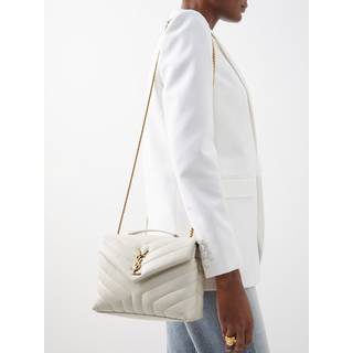Saint Laurent Loulou Small leather shoulder bag - white - One Size