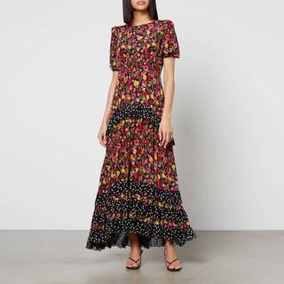 Rixo Shireen floral silk midi dress - purple - XL