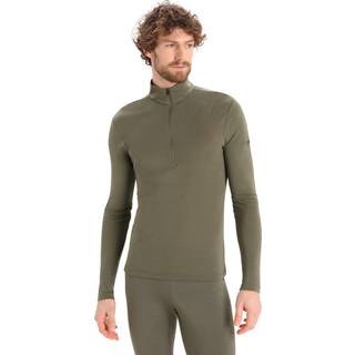 Icebreaker 175 Everyday L/S Half Zip Merino undertøj Herrer størrelse S farve brun/olivengrøn