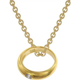 trendor 39462 Taufring Anhänger Gold 585 an goldplattierter Silberkette