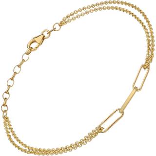 trendor 15494 Damen-Armband 925 Silber Vergoldet Zweireihig