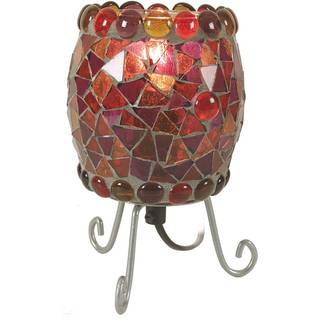 Bordlampe Enya med glasmosaik, rød