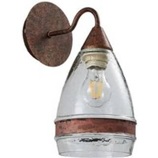 Lindby væglampe Millina, Ø 30 cm, rustbrun, glas