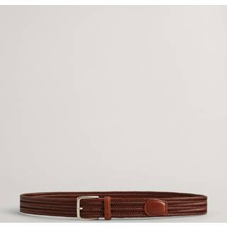 GANT Herre Flettet elastisk bælte af læder (85/34) Brun Beige