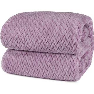 Pavilia bl?d fleece lavendel lilla kast t?ppe til sofa letv?gt plys varmt?pper til seng fuzzy hyggelig flanell t?ppe kast til sofa rejser jacquar