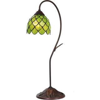 Clayre&Eef Tiffany bordlampe 5LL-6045, Brun/rust, Stue/spisestue, Metal, Tiffany