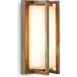 Moretti Luce Udendørs væglampe Ice Cubic, dæmpbar, Bronze/messing, Messing