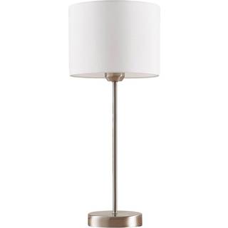 Bordlampe Annatina Lindby, Aluminium/grå/zink, Soveværelse, Tekstil/stof/silke, Moderne