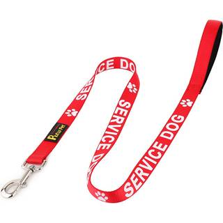 Plutus Pet Service Dog snor med blød neopren polstret håndtag trykt med store bogstaver på begge sider 4ft lang rød 1 """" bred for store hunde