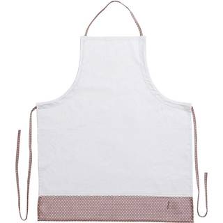 Schürze weiß-braun gepunktet 70x85cm - Weiß, Braun Gepunktet