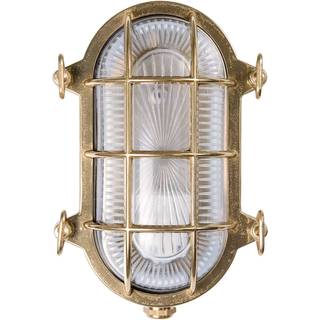 Moretti Luce Udendørs væglampe Tortuga, dæmpbar, Messing/guld, Messing, Maritim