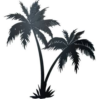 Bookishbunny h?ndlavet palmetr? 16 """" smedejern v?gkunst boligindretning tropisk stranddekoration plaque metal kunst 2 mm tyk (16 tommer to palme