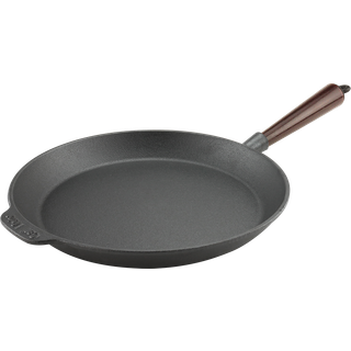 Carl Victor Stegepande 28 Cm Med Træhåndtag - Stegepander Støbejern Sort - CVF28W