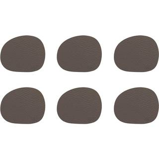 Aida Raw glasunderlag læder 6-pakke Clay (brun)