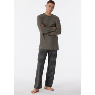 Schiesser Comfort Nightwear Long Pyjamas - Brown patt - 58 * Kampagne *