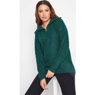 Long Tall Sally Long Tall Sally Green Zip Funnel Neck Jumper