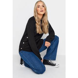 Long Tall Sally Long Tall Sally Black Button Side Jumper