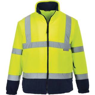 Hi-Vis 2-farvet Fleecejakke - Gul/Marine (Størrelse: S)