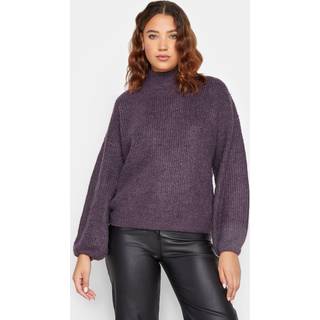 Lts Tall Dark Purple Funnel Neck Knitted Jumper 18-20 Lts | Tall Women's Sweaters & Jumpers