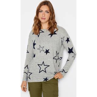 Lts Tall Grey Star Print Drop Shoulder Jumper 18 Lts | Tall Women's Sweaters & Jumpers