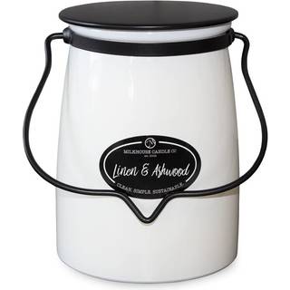 Milkhouse Candle Company Creamery Glow Collection Duftende soja stearinlys: Butter Jar Candle Linen & Ashwood 22-ounce