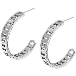 Olivia Burton Silver Honeycomb Detail Hoop Earrings