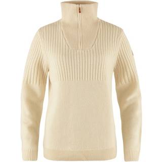 Fjällräven - Övik Half Zip Knit W Strik Chalk Hvid dame S Ribejagtogfikseri.dk