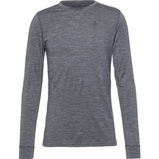 Odlo Merino 200 BL Top Crew Neck L/S Str. M Grå Herre - Mellemlag til løb og udendørs aktiviteter