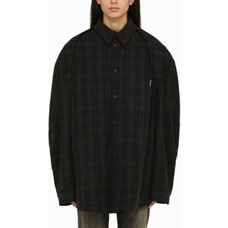 Balenciaga Checked cotton flannel shirt - blue - EU 36