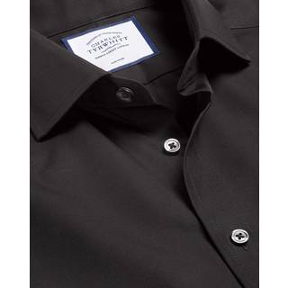 Charles Tyrwhitt Slim Fit Non Iron Poplin Cut Away Shirt Black