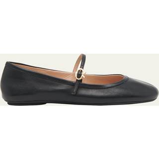 Gianvito Rossi Carla leather Mary Jane ballet flats - black - EU 36.5