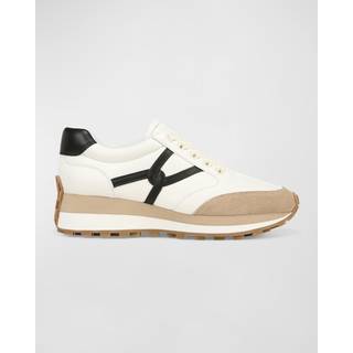 Veronica Beard Valentina suede-trimmed leather sneakers - white - EU 38.5