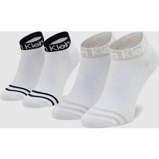 Calvin Klein 2-pak Logo Welt Quarter Socks - White - One Size
