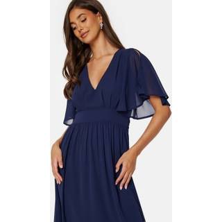 Bubbleroom Occasion Butterfly Sleeve Midi Dress Navy 44