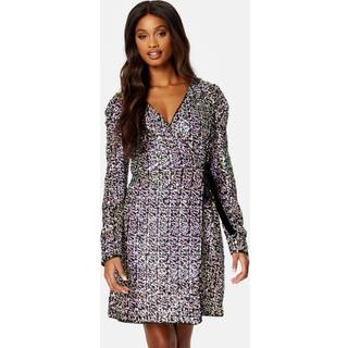 Multiseq LS Wrap Dress