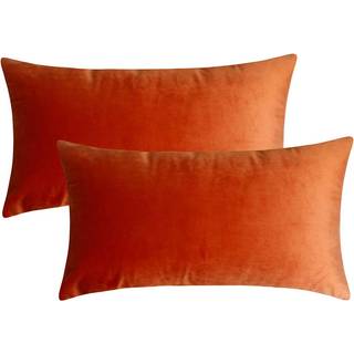 Artcest S?t med 2 hyggeligt solidt fl?jls kast Pillow Case Decorative Couch Pushion Cover Soft Sofa Euro Sham med lynl?s skjult 12 """" X20 """" (Bur