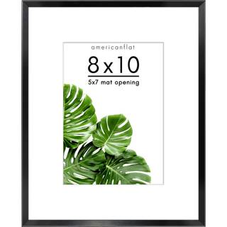 AmericanFlat Aluminium 8x10 Billedramme i sort - Brug som 5x7 billedramme med Mat eller 8x10 ramme uden Mat - Shatter Resistent Glass Indbygget s