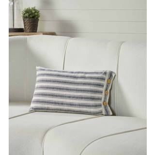 Piper Classics Market Place Blue Ticking Stripe Pillow Cover 12 """" X 20 """"