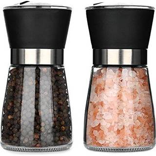Hotder Salt- og peberkværnsæt, Håndbetjent sæt med justerbar grovhed, Ingen salt/peber inkluderet (2 stk)