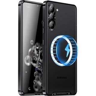 Galvaniseret Magnetisk Samsung Galaxy S23 5G Hybrid Cover - Sort