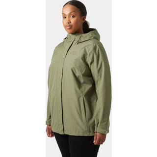 Helly Hansen Seven J Plus, regnjakke, dame, plus size, grøn