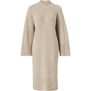 PIECES dame kjole PCJADE - White Pepper MELANGE - L