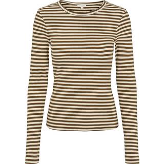 Esmé Studios Blossom Stripe LS T-shirt - Dark Olive