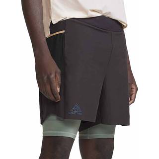 Craft Pro Trail 2in1 Running Shorts Men - Grey, Green, Size S - grey