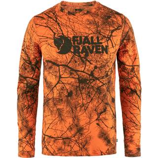 Fjällräven Men's Värmland Wool Long Sleeve Orange Multi Camo, S