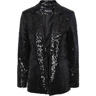 Pieces - Pcbossy Sequin Blazer - Blazer jakker til damer - Black - S